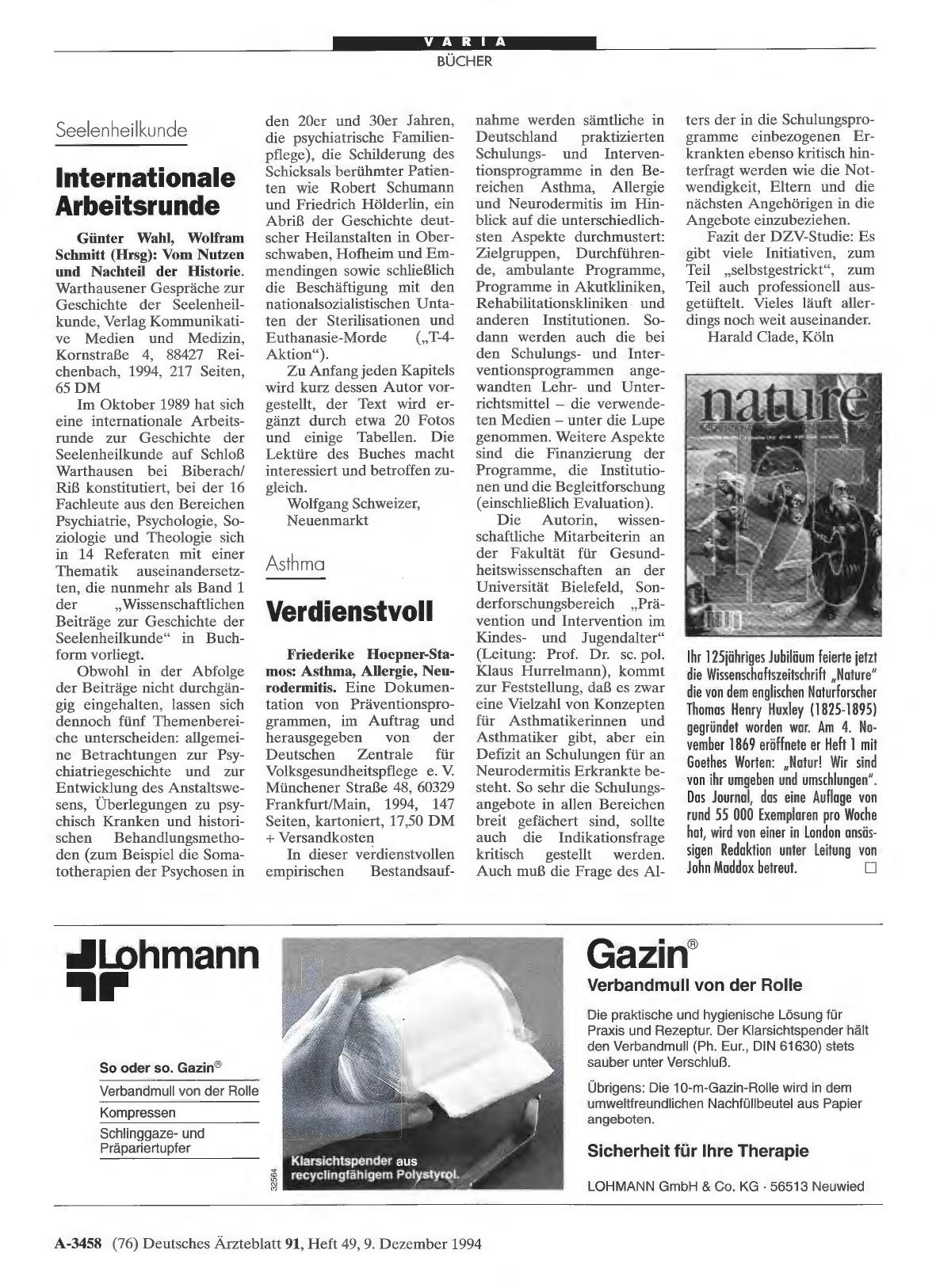 Vorschauseite 1: Seelenheilkunde: Internationale Arbeitsrunde