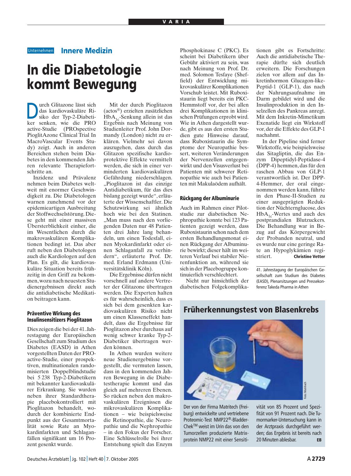 Vorschauseite 1: Früherkennungstest von Blasenkrebs