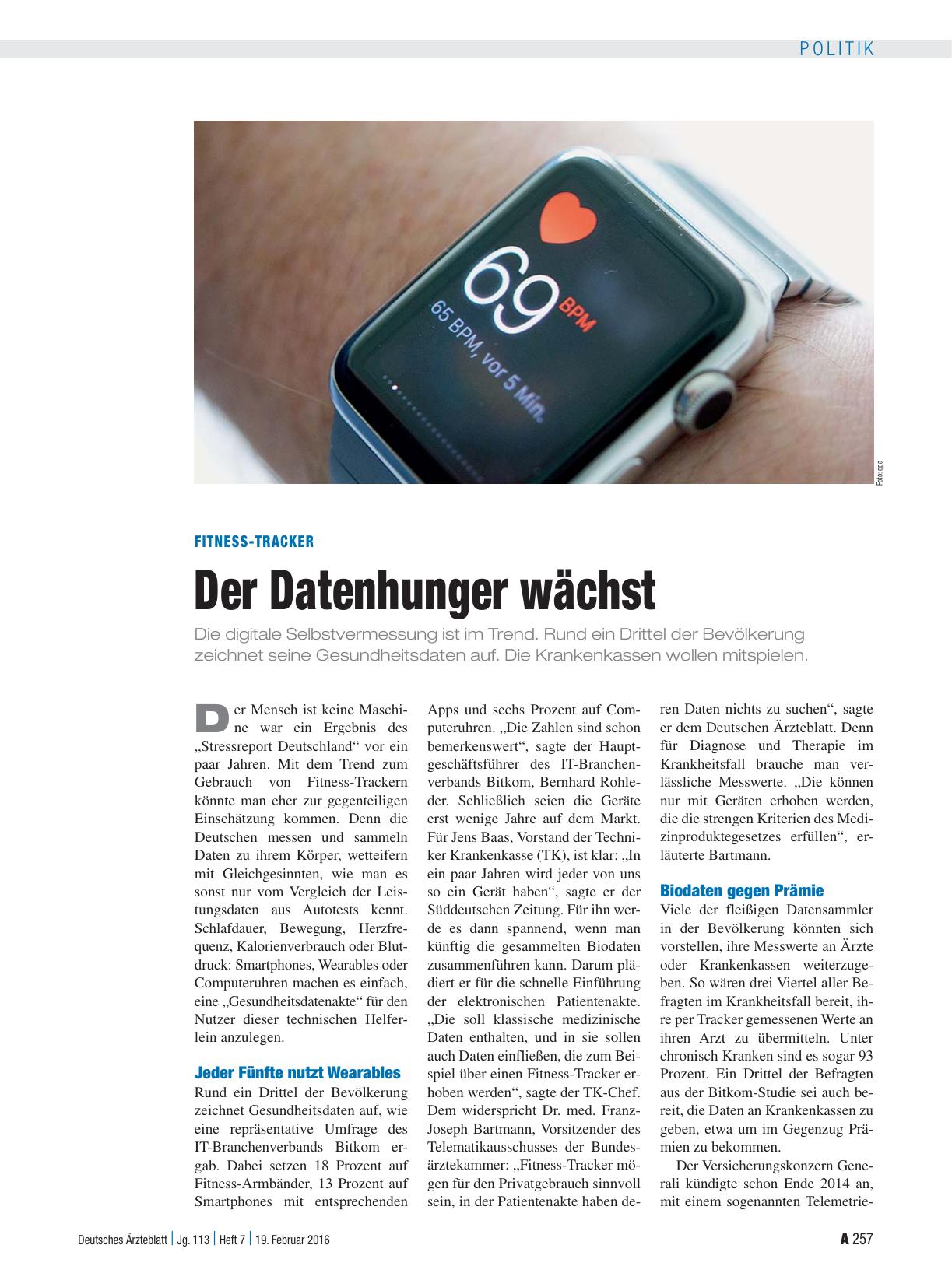Vorschauseite 1: Fitness-Tracker: Der Datenhunger wächst