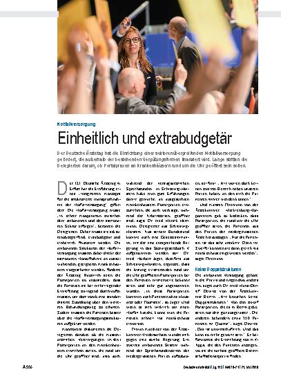 Vorschauseite 1: Notfallversorgung: Einheitlich und extrabudgetär