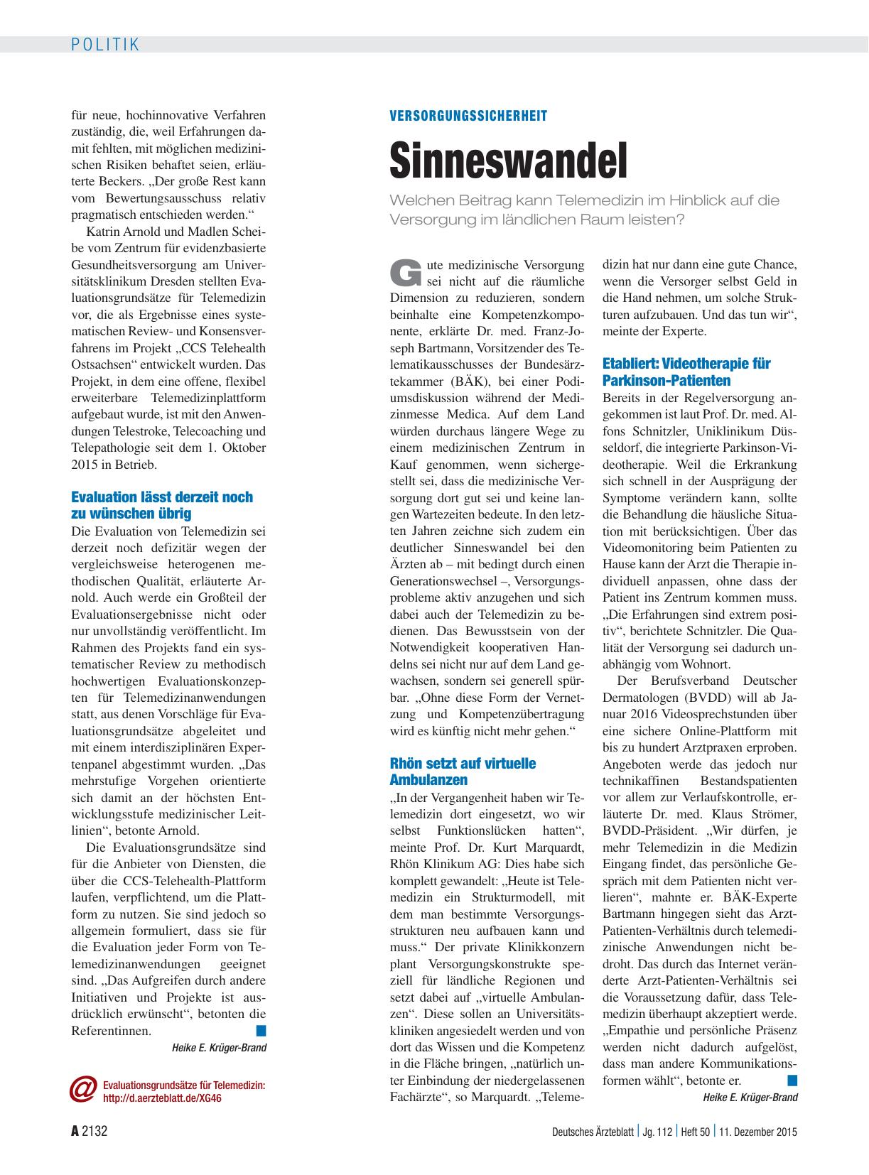 Vorschauseite 1: Versorgungssicherheit: Sinneswandel