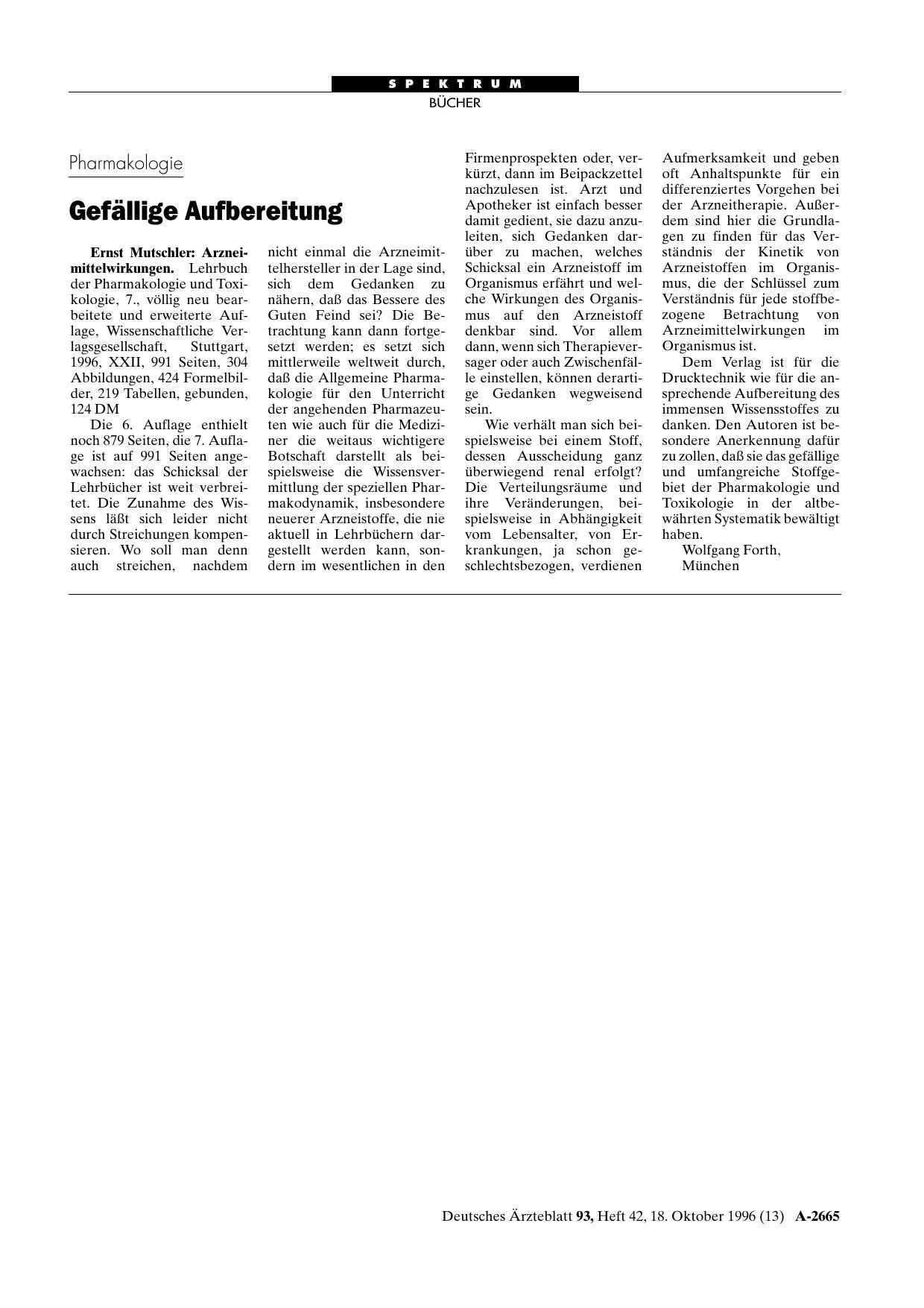 Vorschauseite 1: Arzneimittelwirkungen