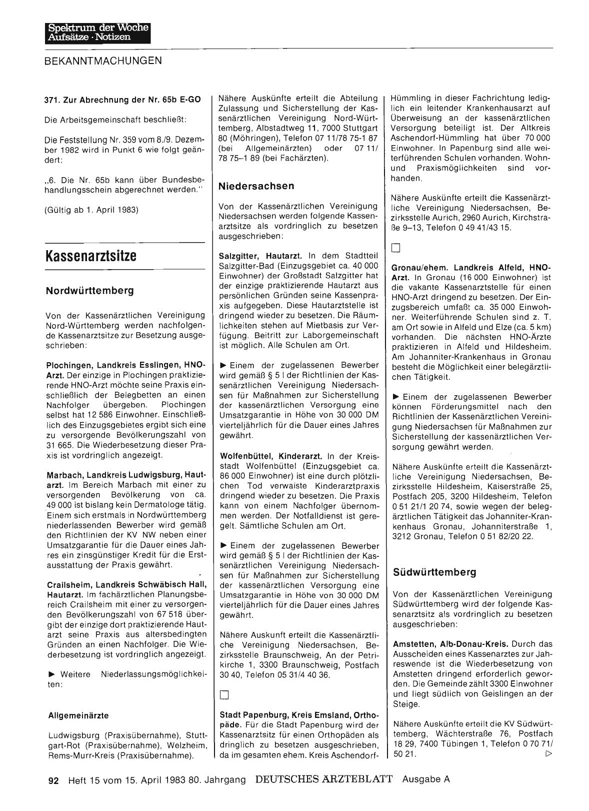 Vorschauseite 1: Kassenarztsitze