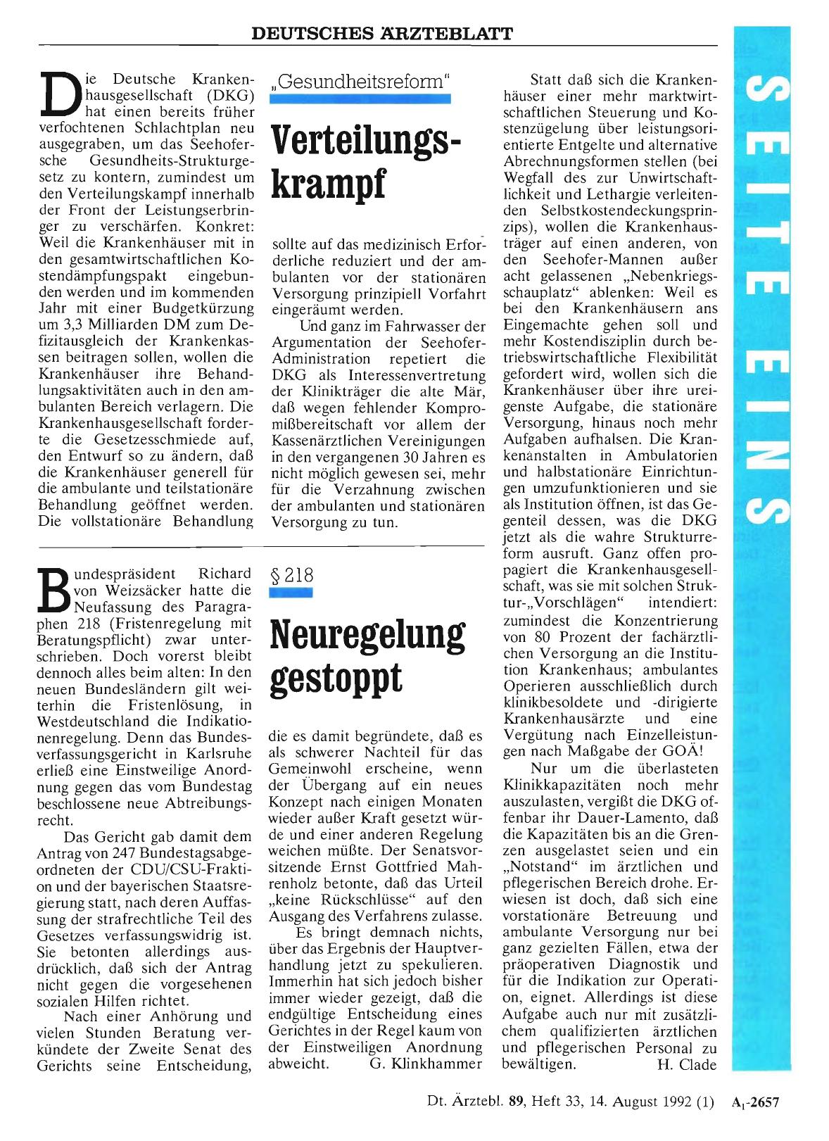 Vorschauseite 1: „Gesundheitsreform“: Verteilungskrampf