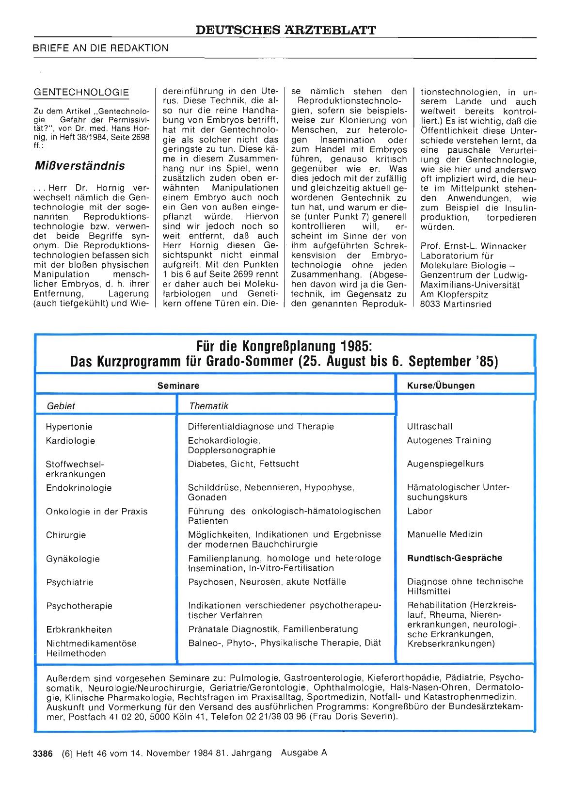 Vorschauseite 1: GENTECHNOLOGIE: Mißverständnis