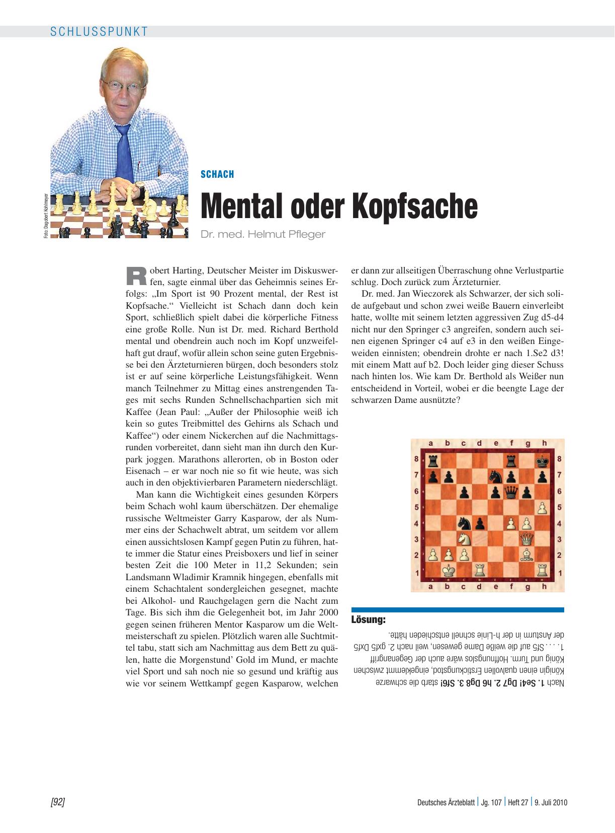 Vorschauseite 1: Schach: Mental oder Kopfsache
