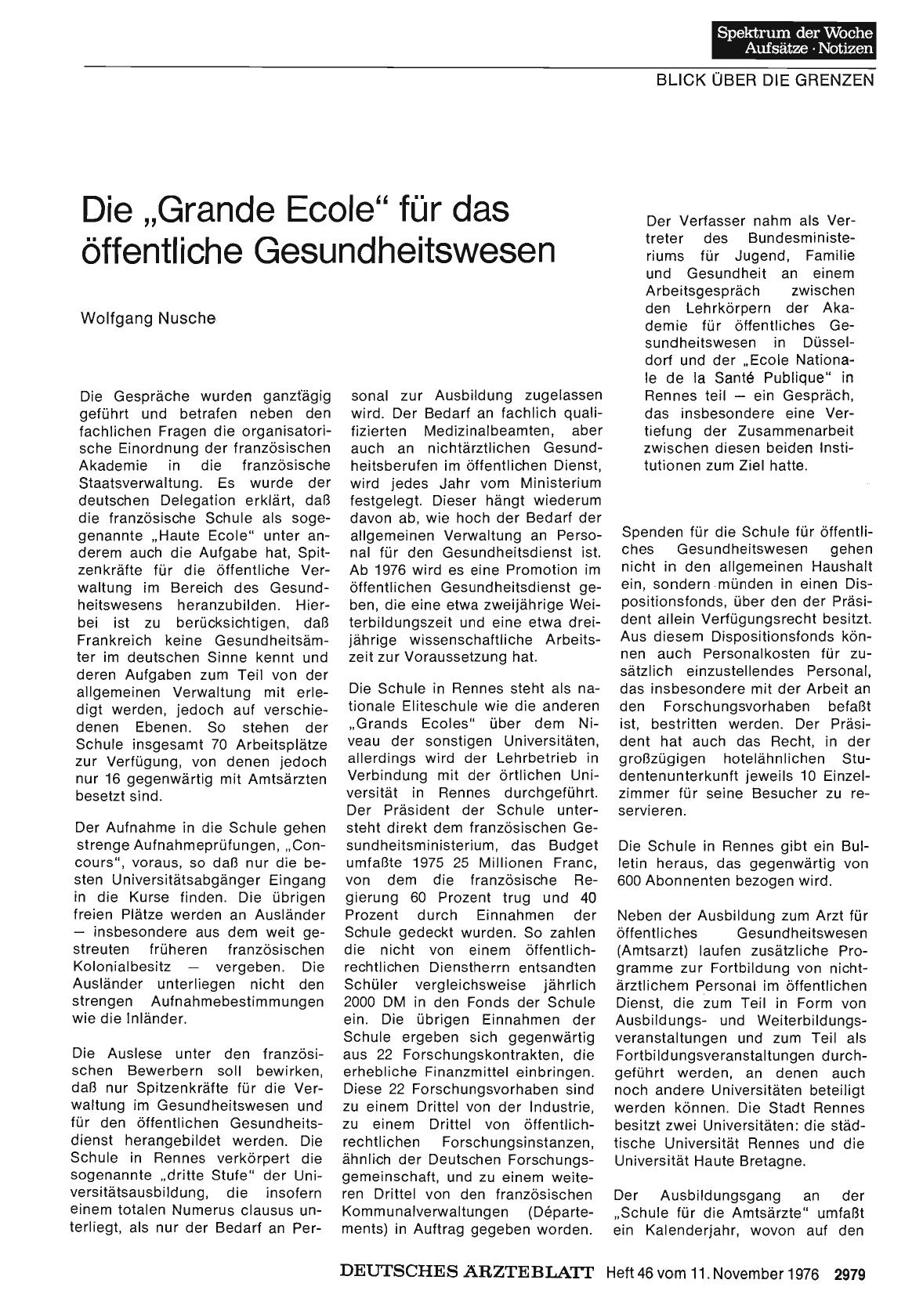 Vorschauseite 1: Die „Grande Ecole“ für das öffentliche Gesundheitswesen