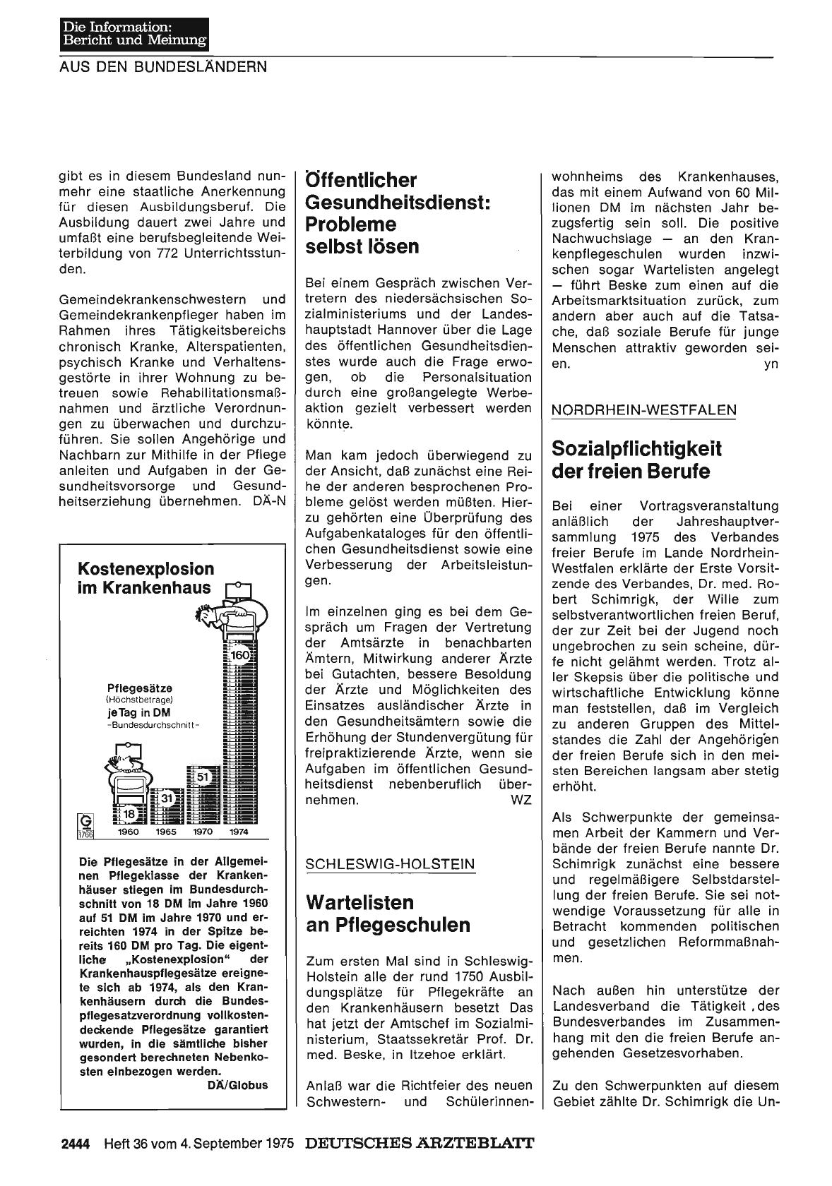 Vorschauseite 1: NIEDERSACHSEN: Öffentlicher Gesundheitsdienst: Probleme selbst lösen