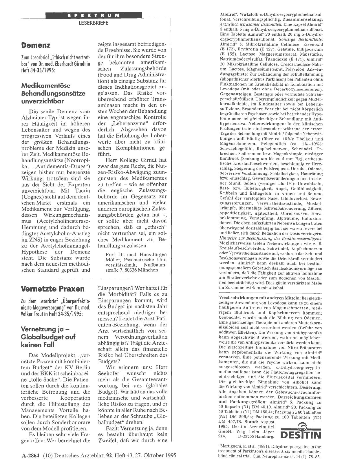 Vorschauseite 1: Demenz: Medikamentöse Behandlungsansätze unverzichtbar