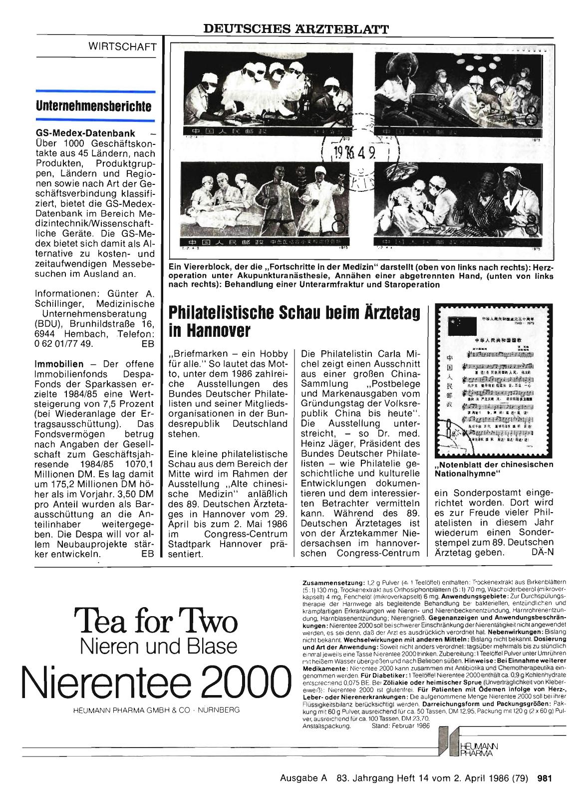 Vorschauseite 1: Philatelistische Schau beim Ärztetag in Hannover