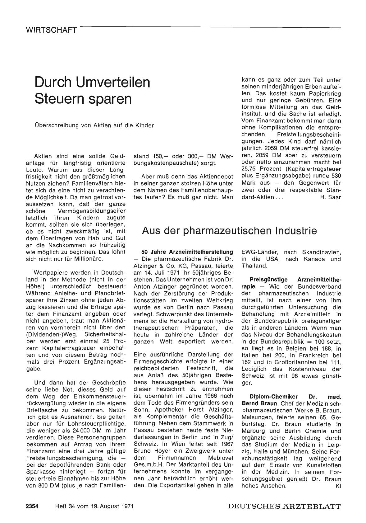 Vorschauseite 1: Aus der pharmazeutischen Industrie