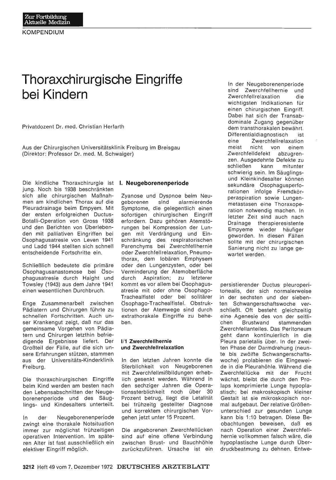 Vorschauseite 1: Thoraxchirurgische Eingriffe bei Kindern
