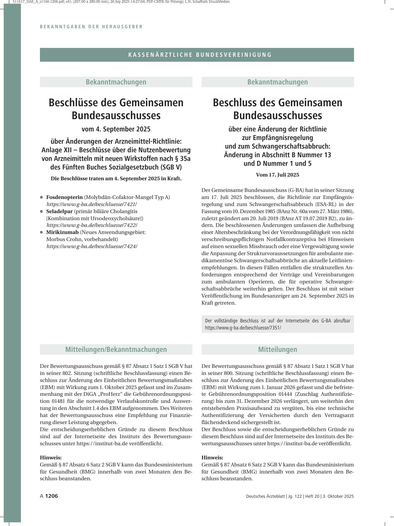Vorschauseite 1: Mitteilungen/Bekanntmachungen