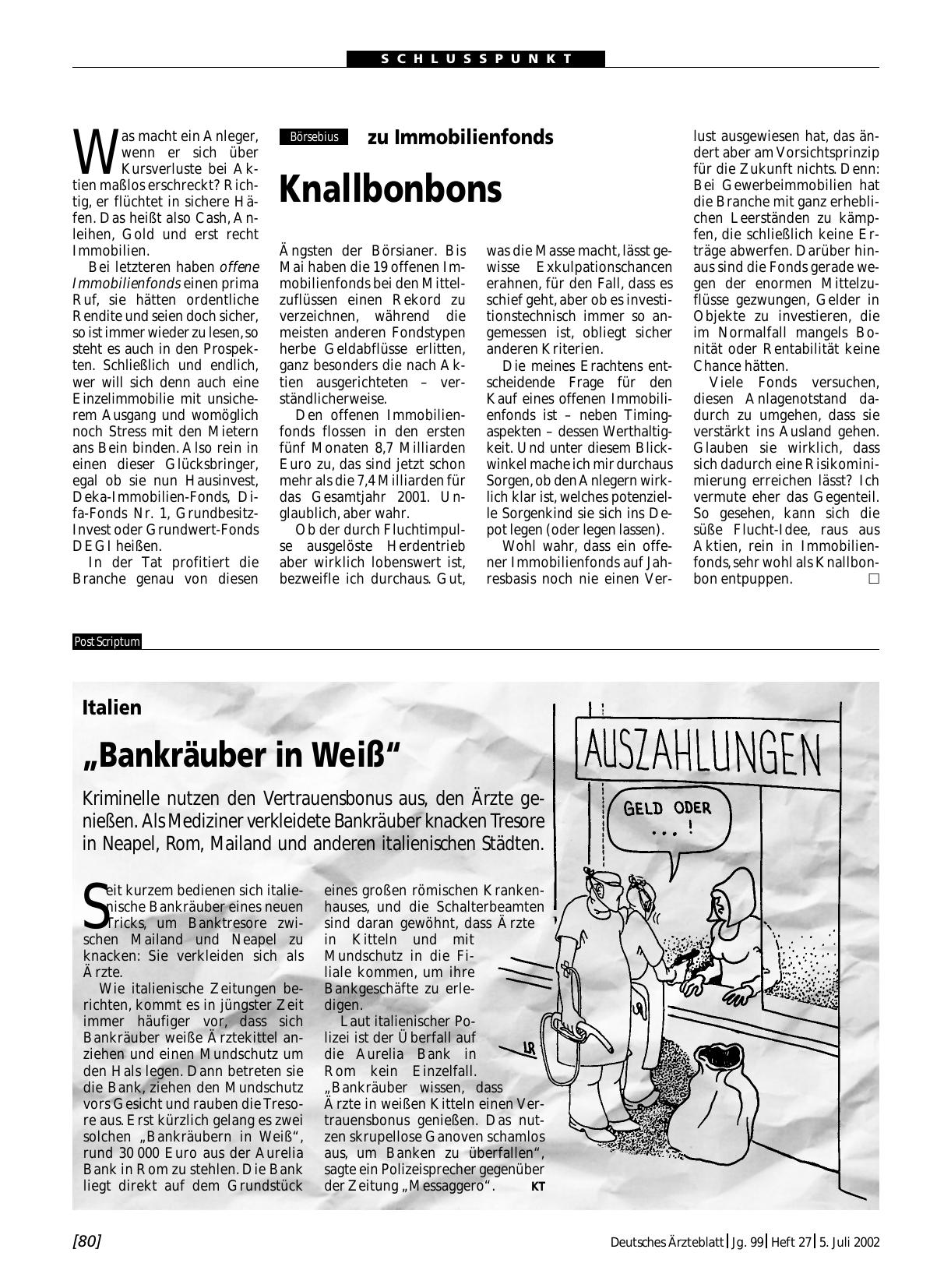 Vorschauseite 1: zu Immobilienfonds: Knallbonbons