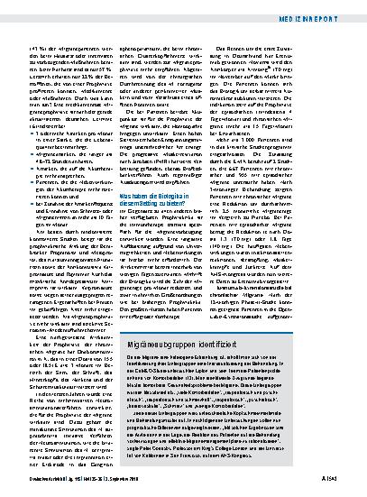 Vorschauseite 3: Migräneprophylaxe: Mit Biologika auf neuen Wegen