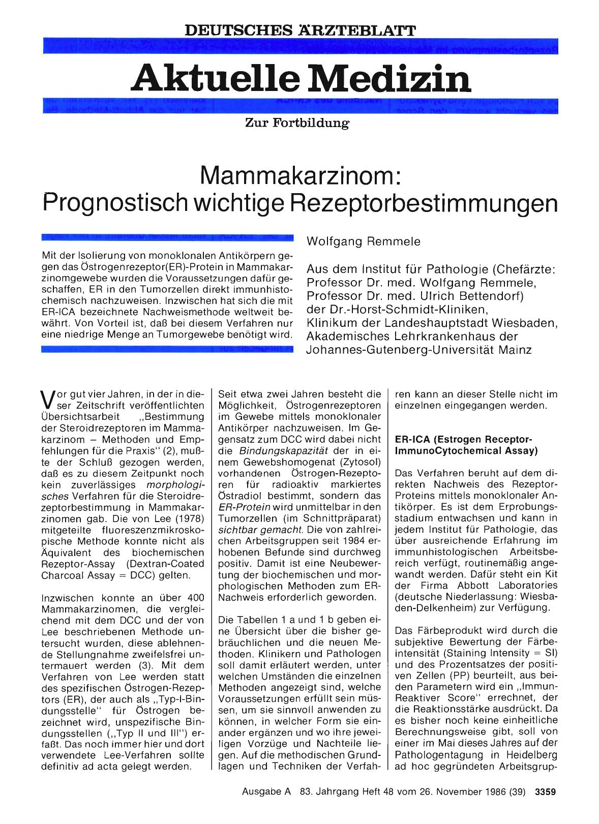 Vorschauseite 1: Mammakarzinom: Prognostisch wichtige Rezeptorbestimmungen