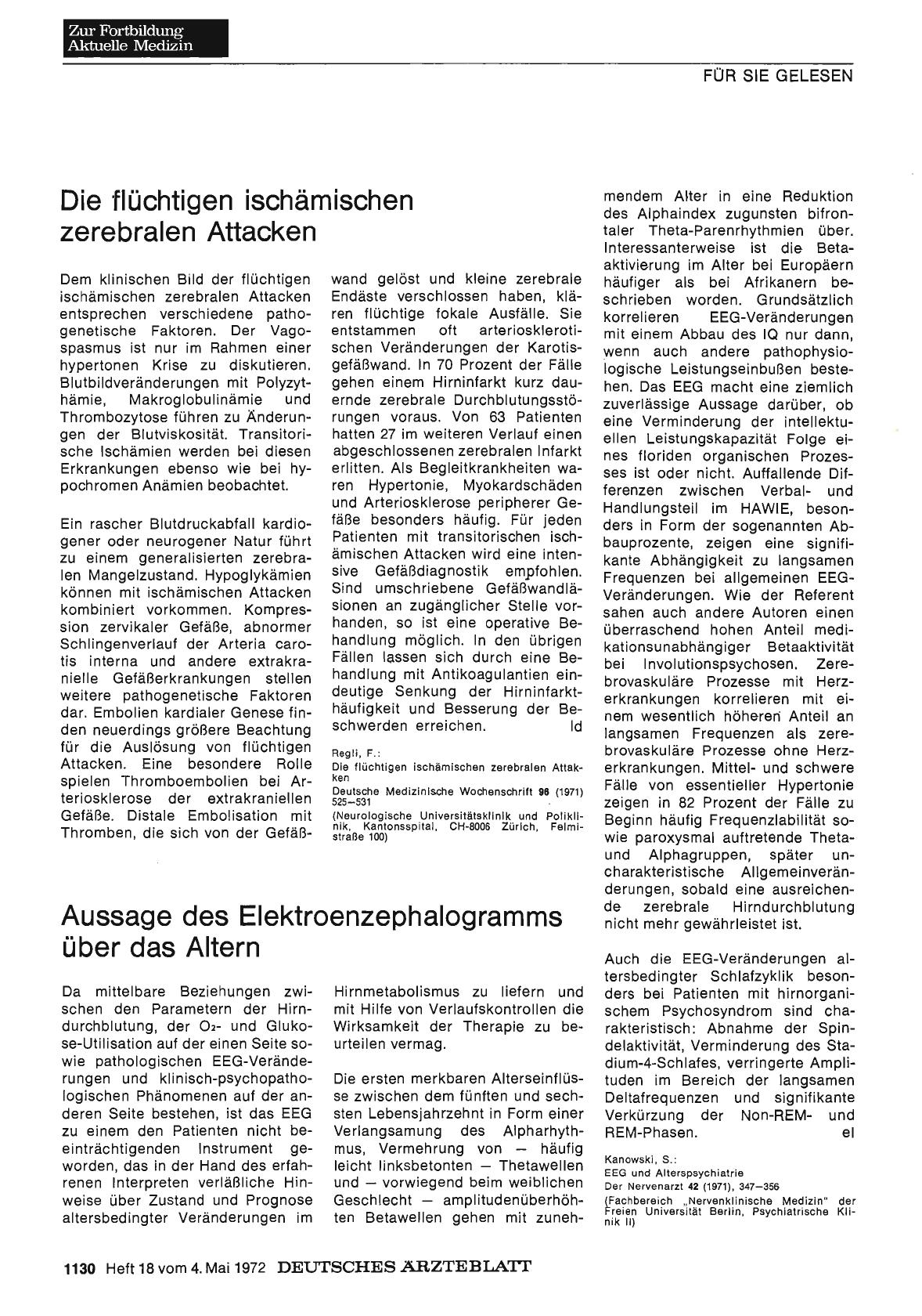 Vorschauseite 1: Aussage des Elektroenzephalogramms über das Altern