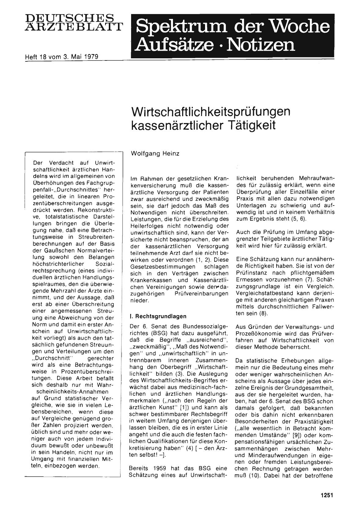 Vorschauseite 1: Wirtschaftlichkeitsprüfungen kassenärztlicher Tätigkeit