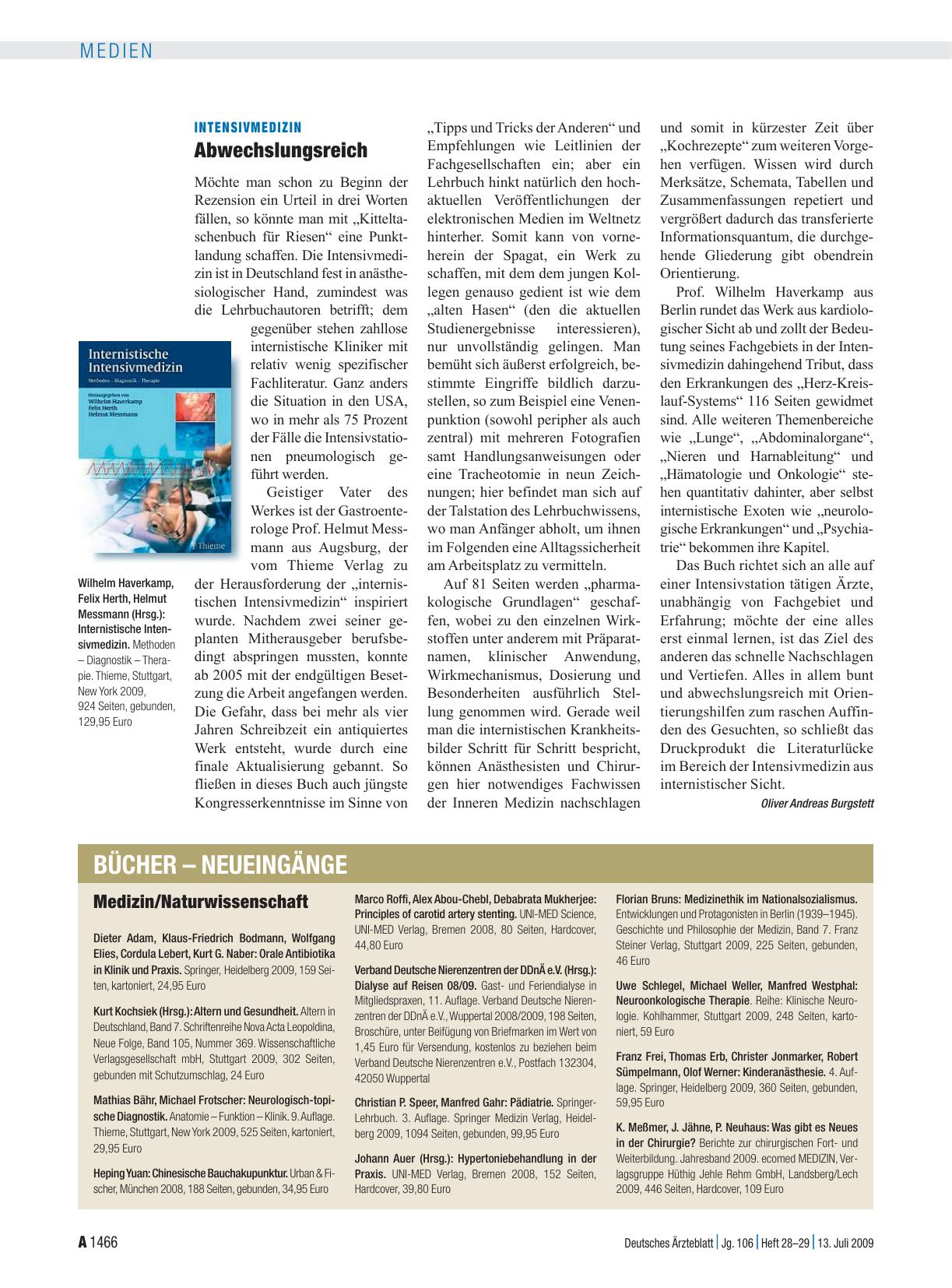 Vorschauseite 1: Intensivmedizin: Abwechslungsreich