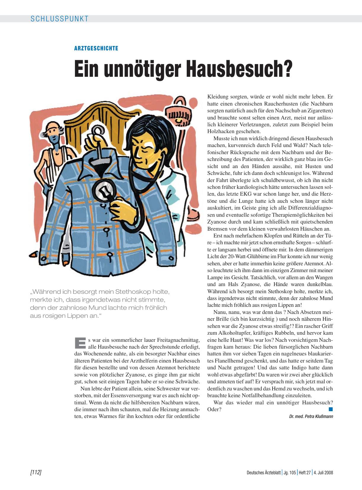 Vorschauseite 1: Arztgeschichte: Ein unnötiger Hausbesuch?