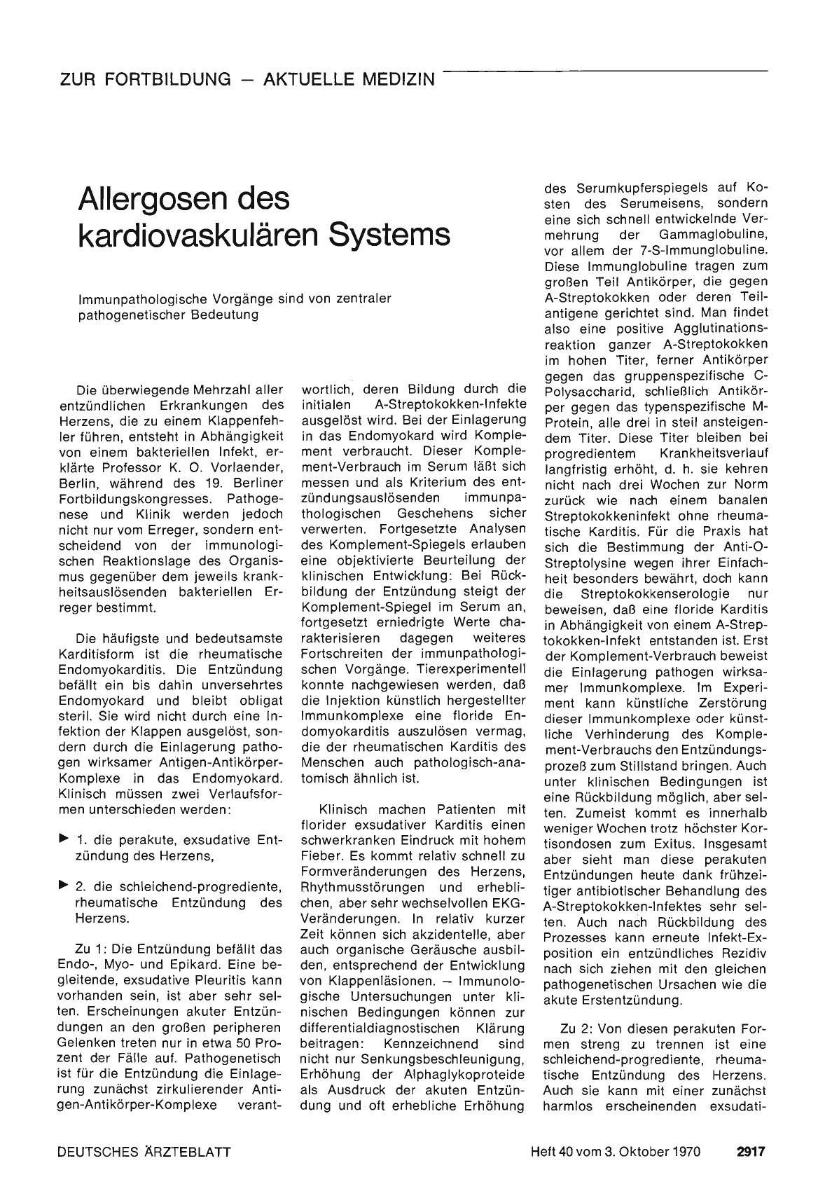 Vorschauseite 1: Allergosen des kardiavaskulären Systems