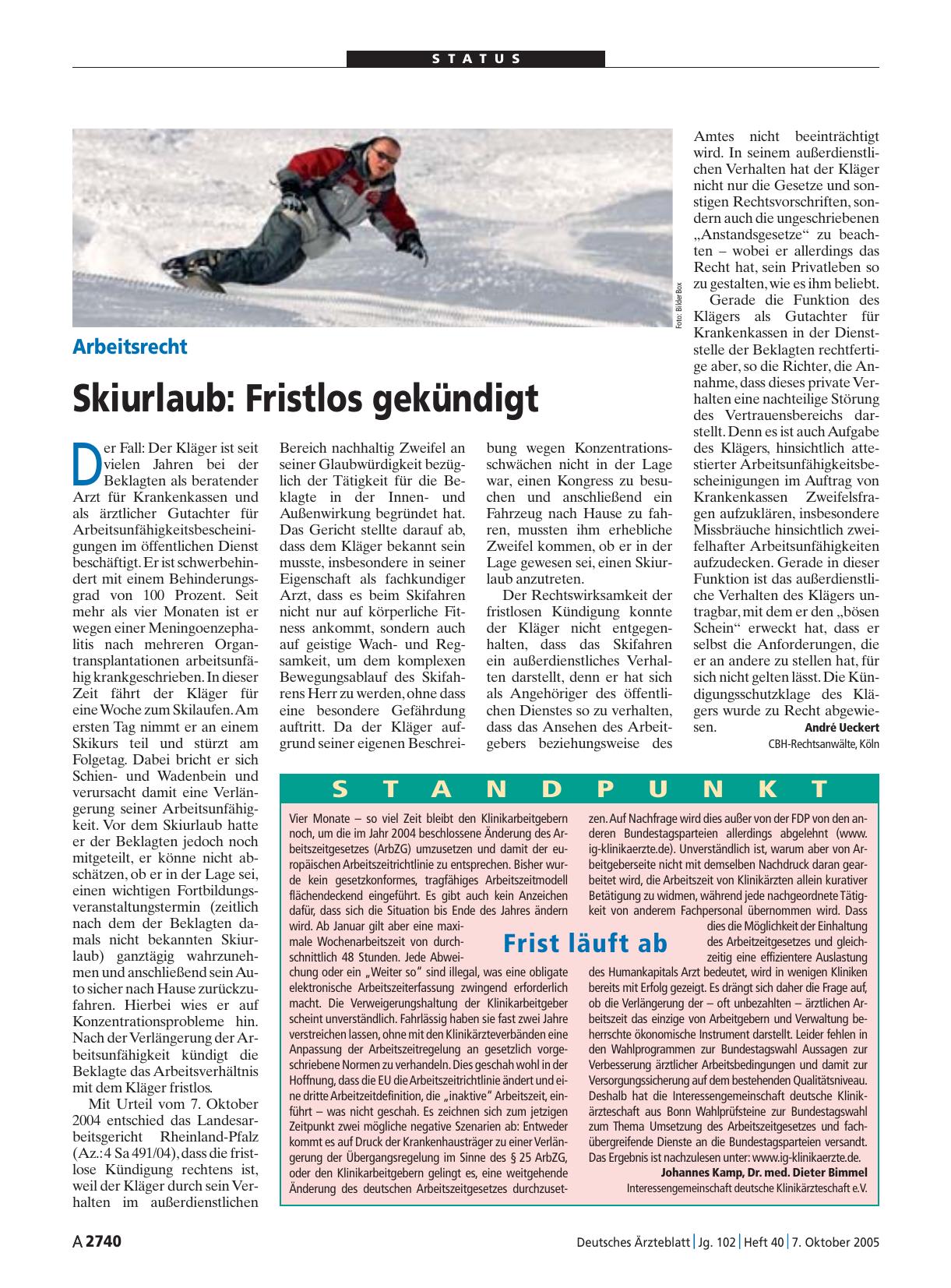 Vorschauseite 1: Standpunkt: Frist läuft ab