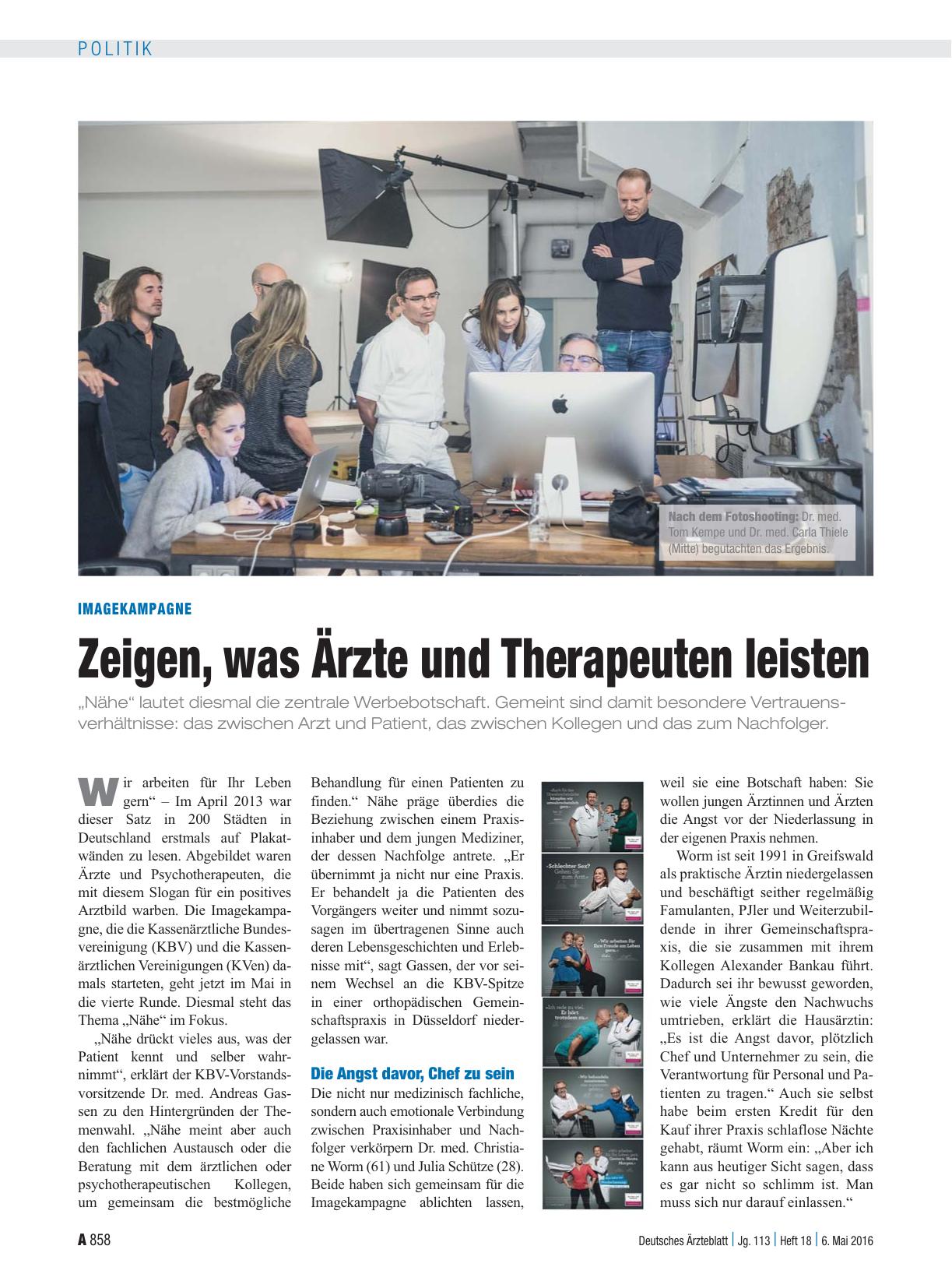 Vorschauseite 1: Imagekampagne: Zeigen, was Ärzte und Therapeuten leisten