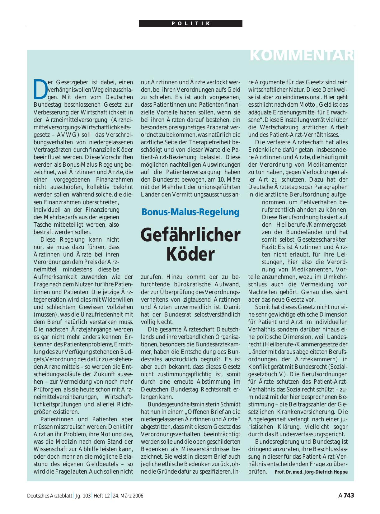 Vorschauseite 1: Bonus-Malus-Regelung: Gefährlicher Köder
