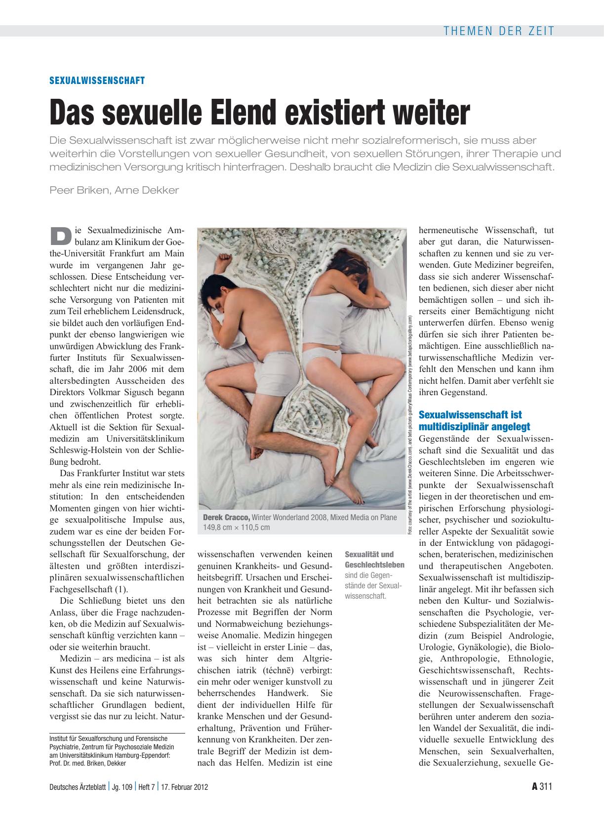 Vorschauseite 1: Sexualwissenschaft: Das sexuelle Elend existiert weiter