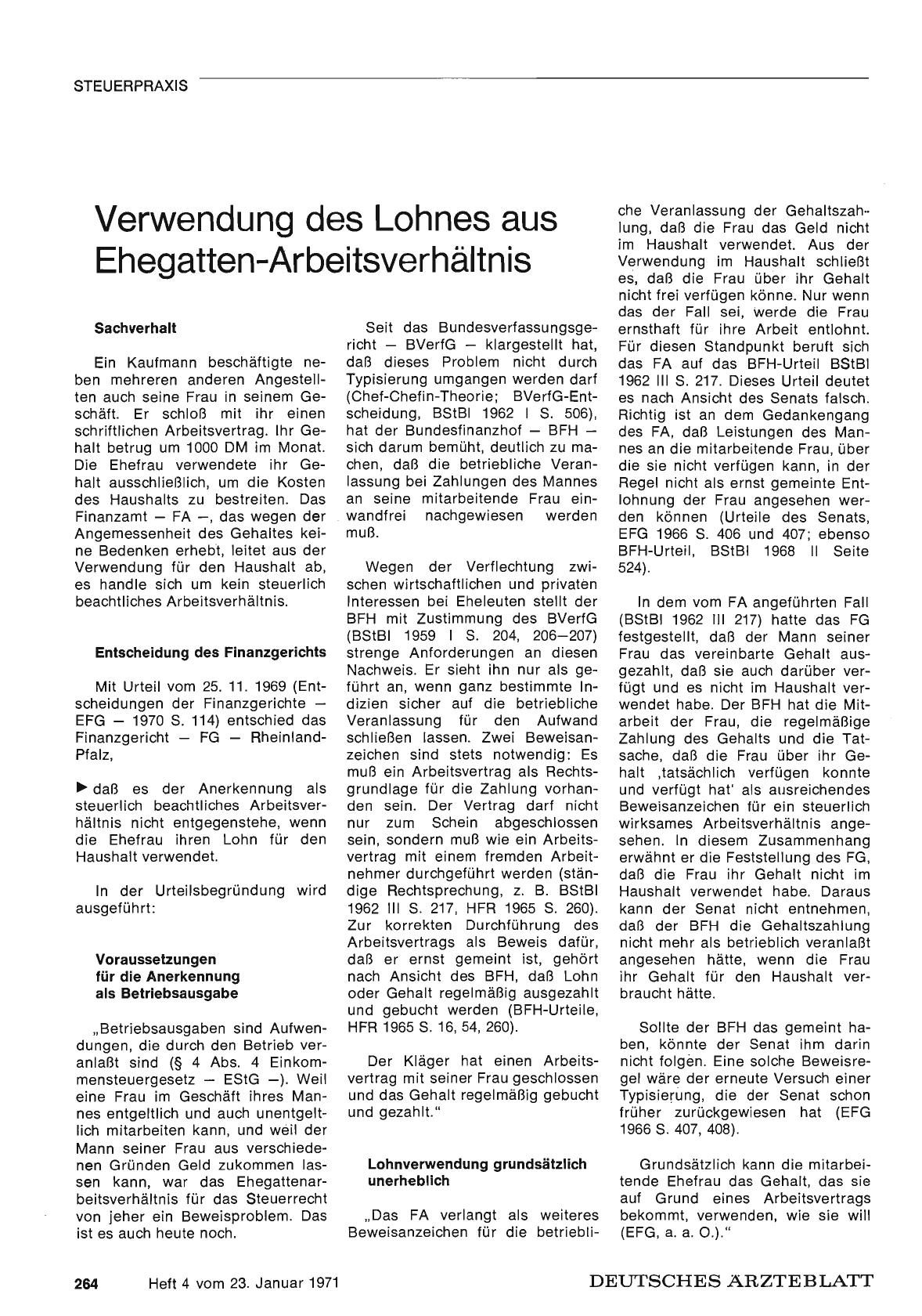Vorschauseite 1: Verwendung des Lohnes aus Ehegatten-Arbeitsverhältnis