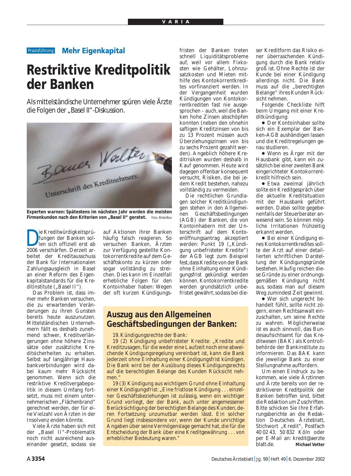 Vorschauseite 1: Auszug aus den Allgemeinen Geschäftsbedingungen der Banken