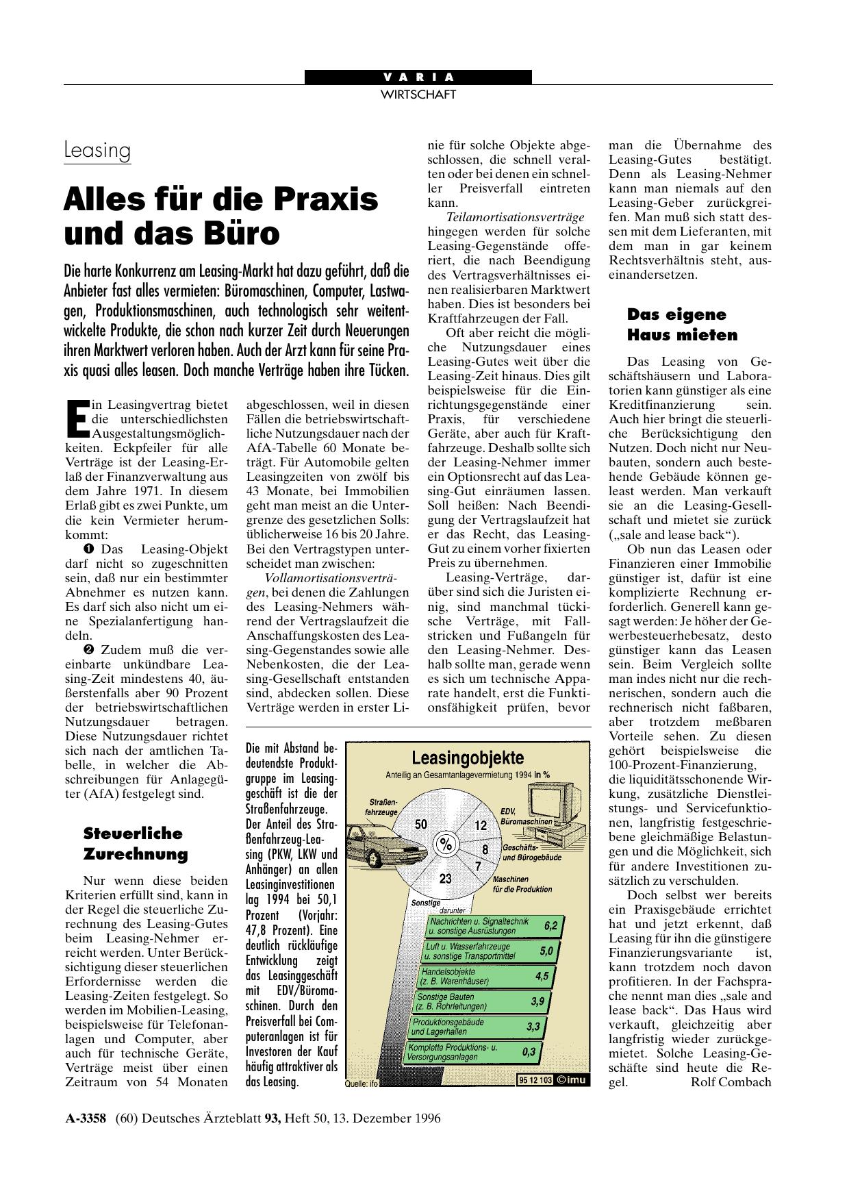 Vorschauseite 1: Leasing: Alles für die Praxis und das Büro