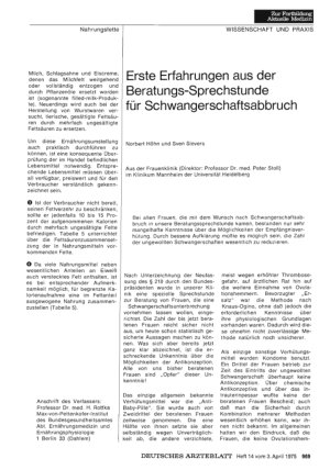 Vorschauseite 1: Erste Erfahrungen aus der Beratungs-Sprechstunde für Schwangerschaftsabbruch