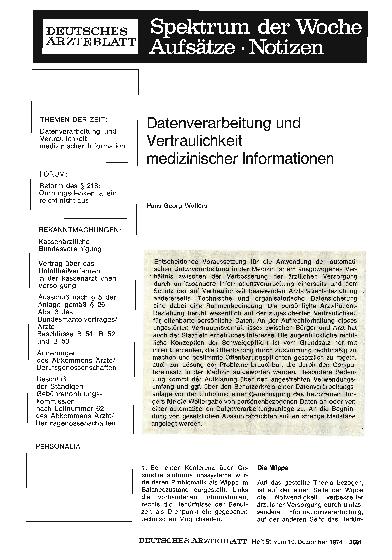Vorschauseite 1: Datenverarbeitung und Vertraulichkeit medizinischer Informationen
