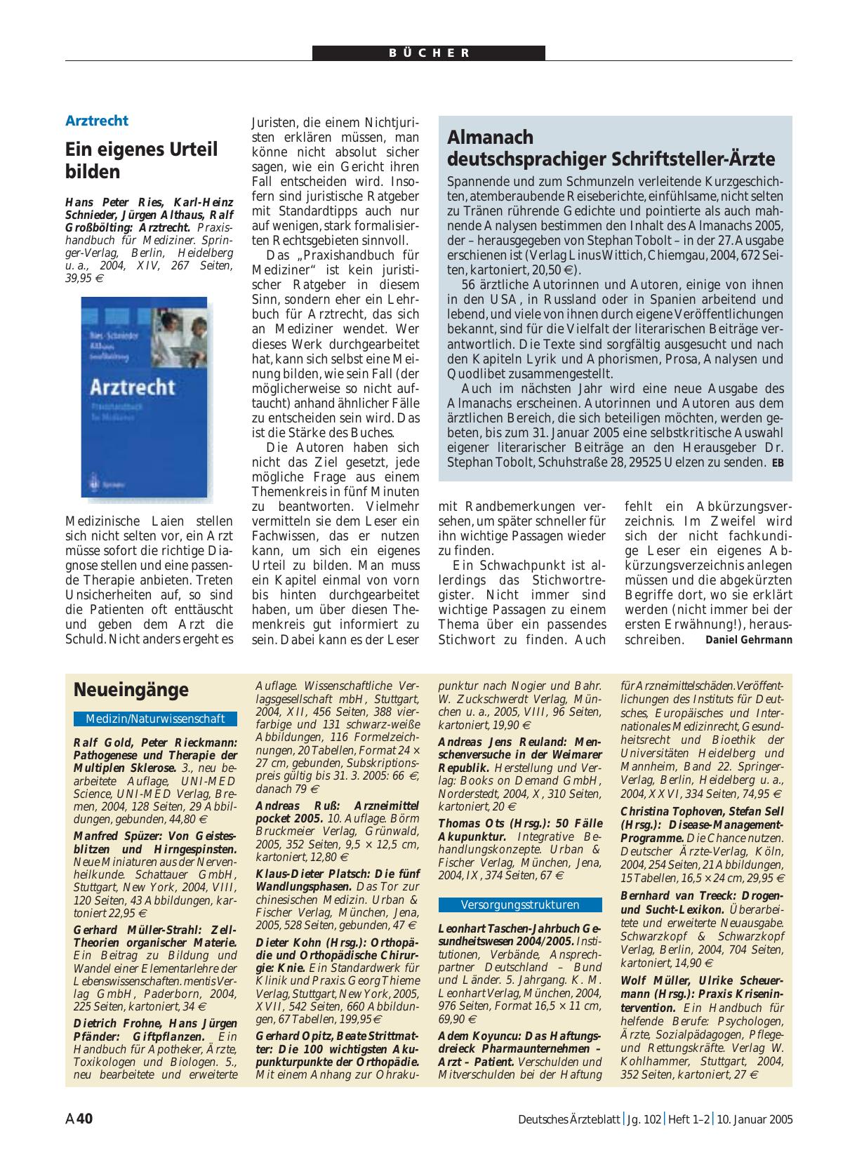 Vorschauseite 1: Arztrecht. Praxishandbuch für Mediziner