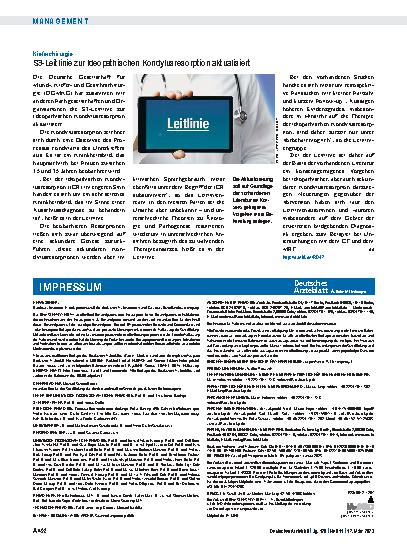 Vorschauseite 1: Kieferchirurgie: S3-Leitlinie zur Idiopathischen Kondylusresorption aktualisiert