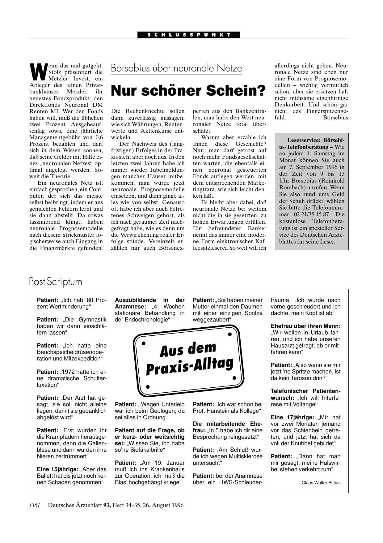 Vorschauseite 1: Börsebius über neuronale Netze: Nur schöner Schein?