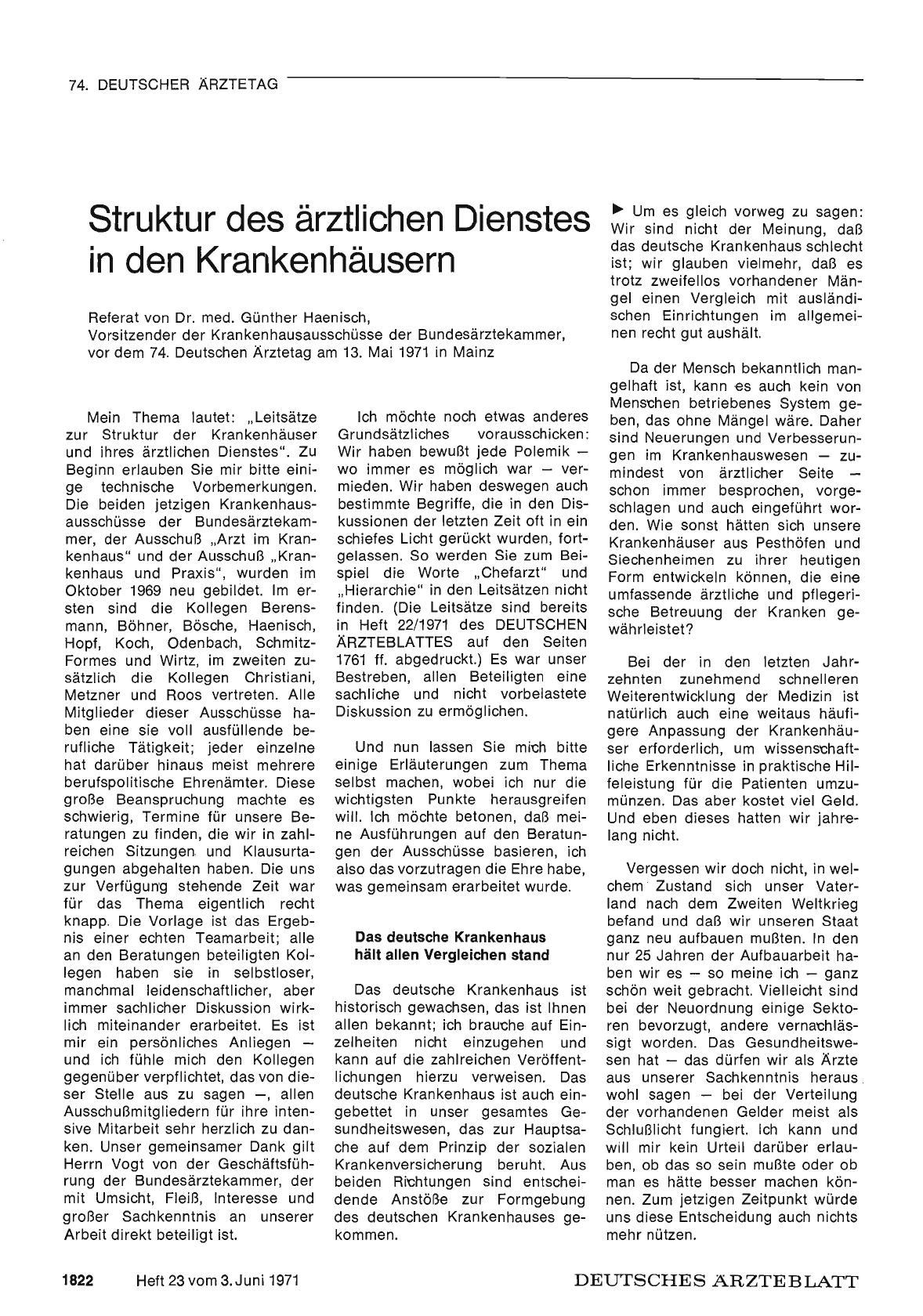 Vorschauseite 1: Struktur des ärztlichen Dienstes in den Krankenhäusern