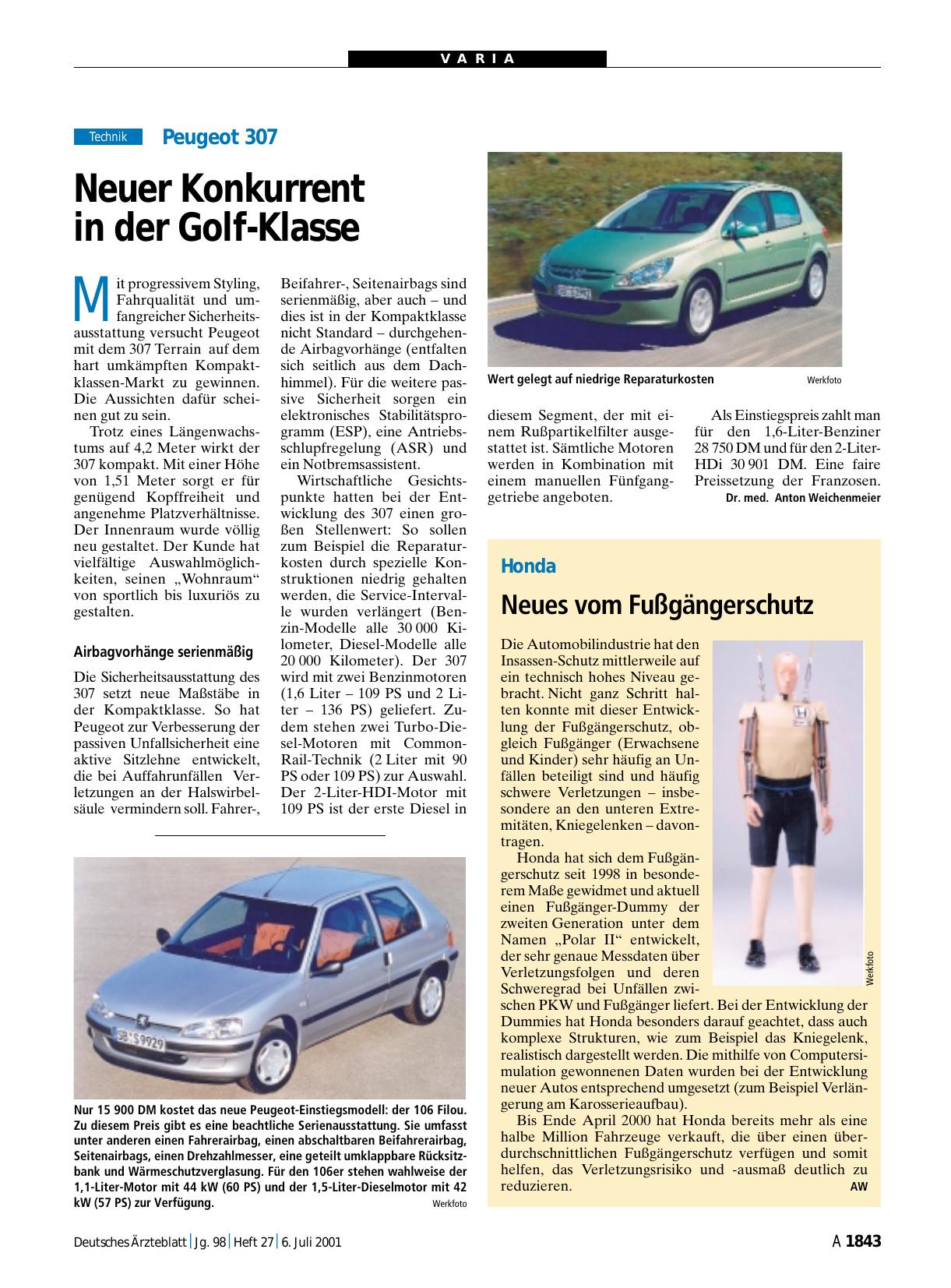 Vorschauseite 1: Honda: Neues vom Fußgängerschutz