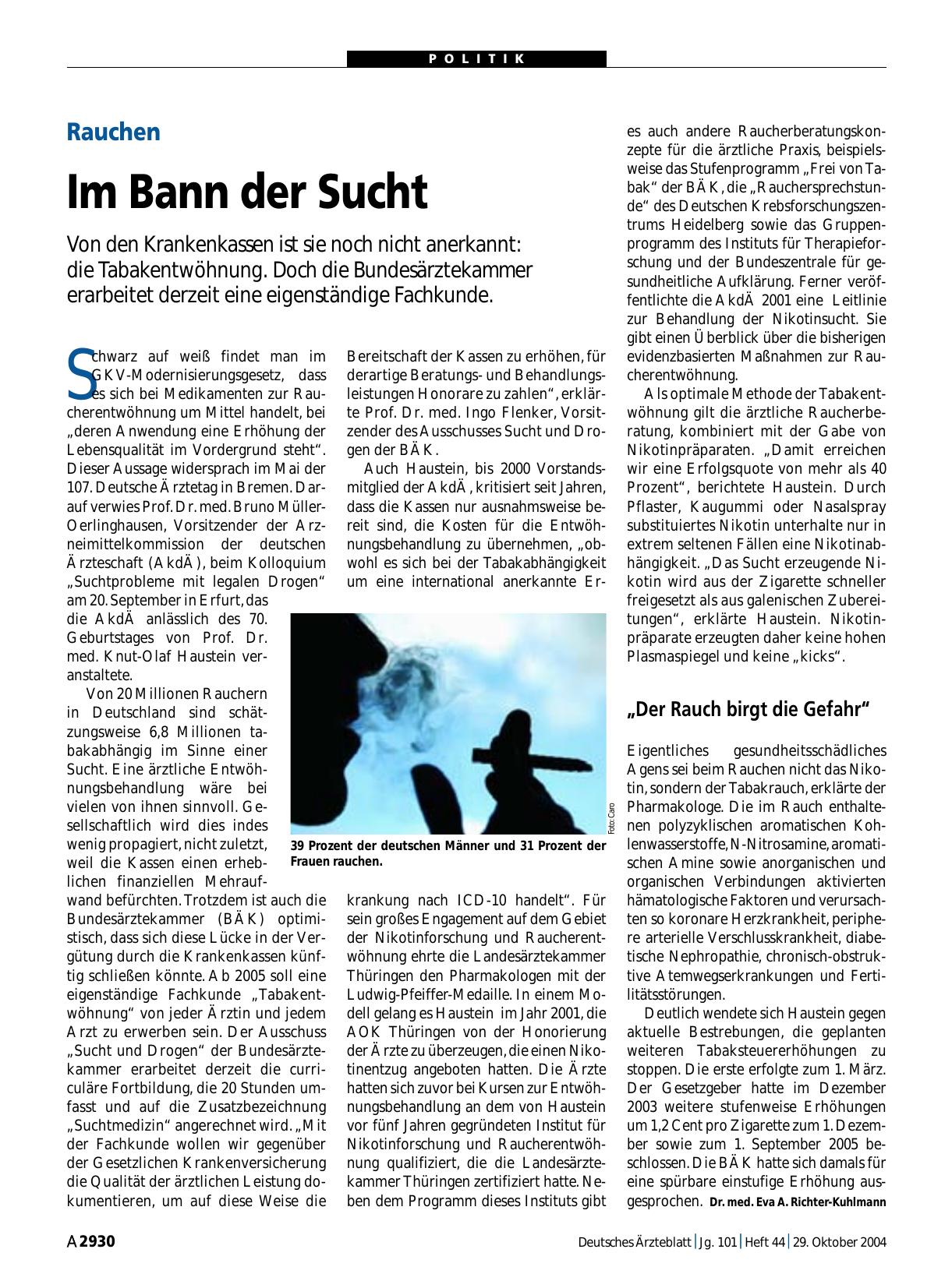 Vorschauseite 1: Rauchen: Im Bann der Sucht