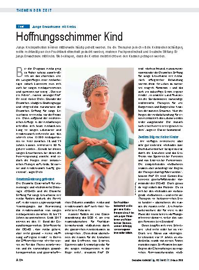 Vorschauseite 1: Junge Erwachsene mit Krebs: Hoffnungsschimmer Kind