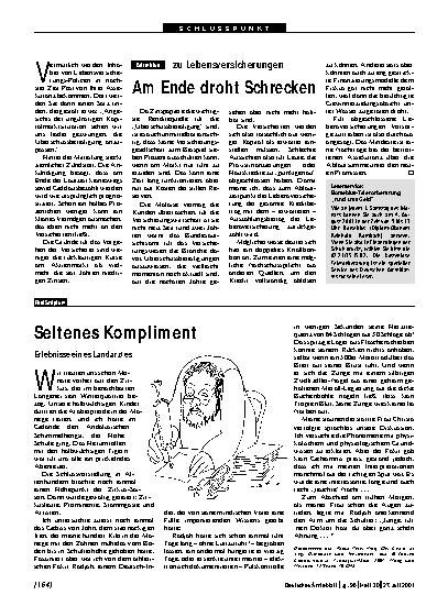 Vorschauseite 1: Seltenes Kompliment: Erlebnisse eines Landarztes