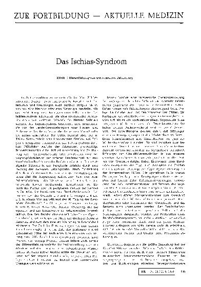 Vorschauseite 1: Das Ischias-Syndrom - Klinik, Differentialdiagnose und operative Behandlung