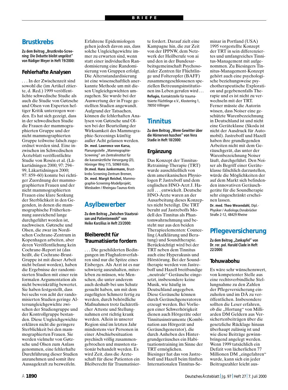 Vorschauseite 1: Brustkrebs: Fehlerhafte Analysen