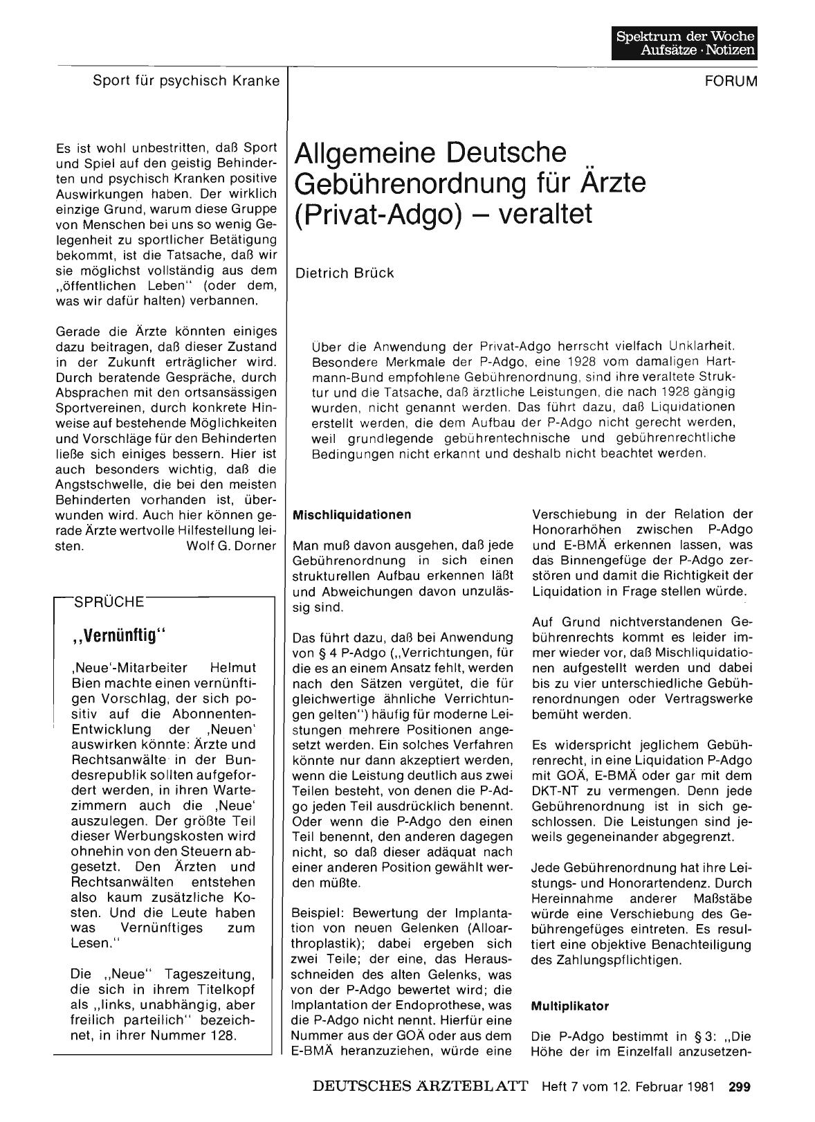 Vorschauseite 1: „Vernünftig"