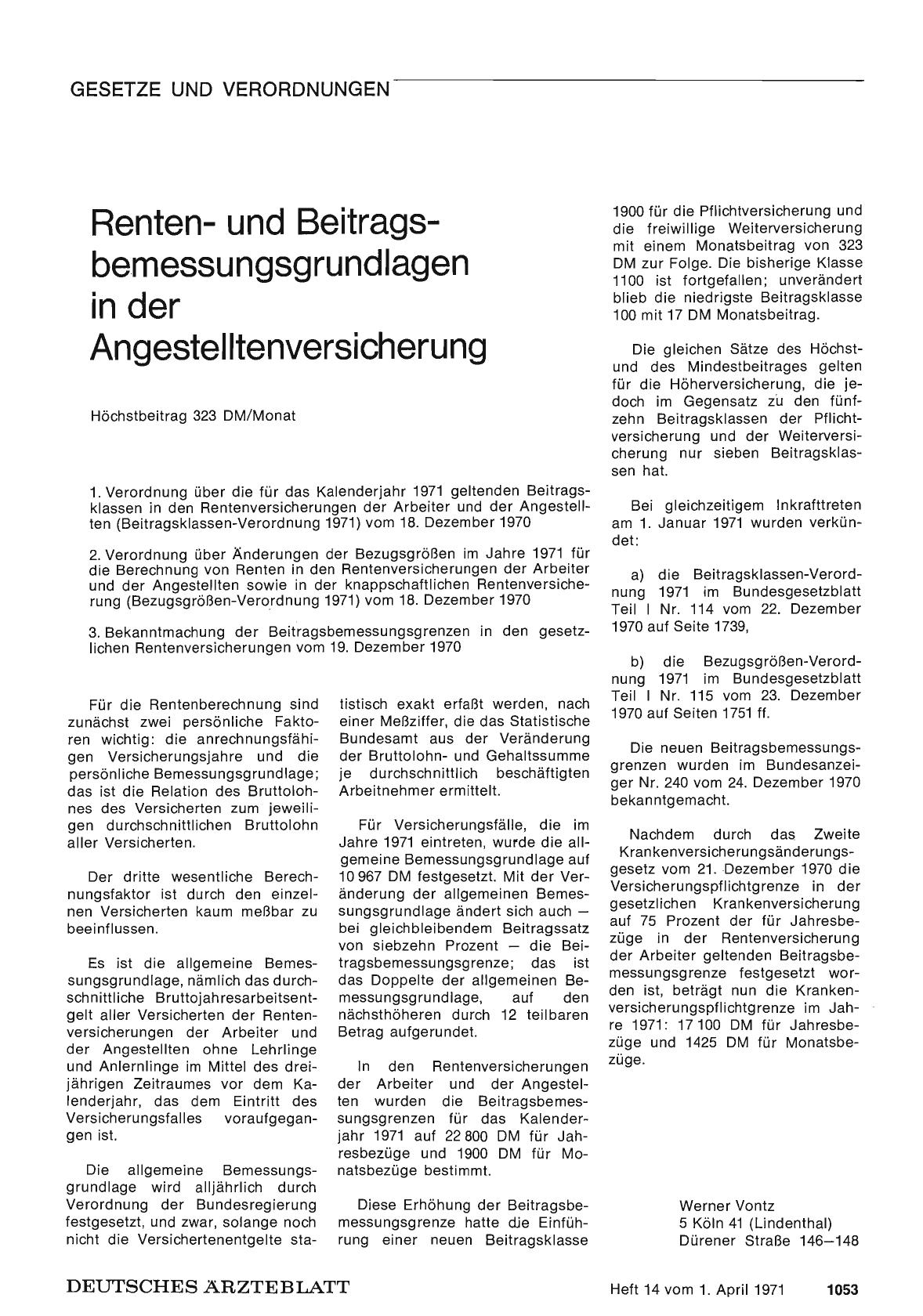 Vorschauseite 1: Rentenund Beitragsbemessungsgrundlagen in der Angestelltenversicherung