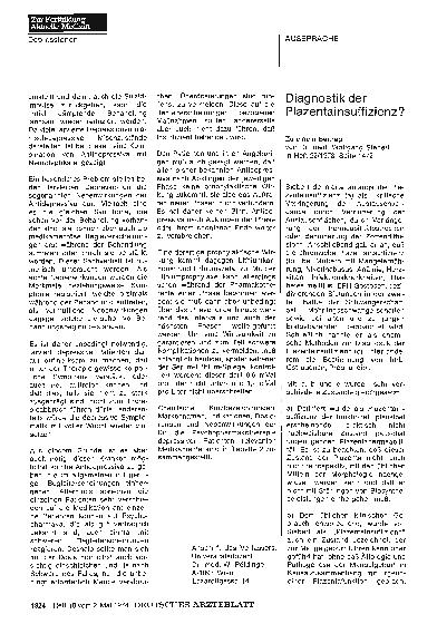 Vorschauseite 1: Diagnostik der Plazentainsuffizienz?
