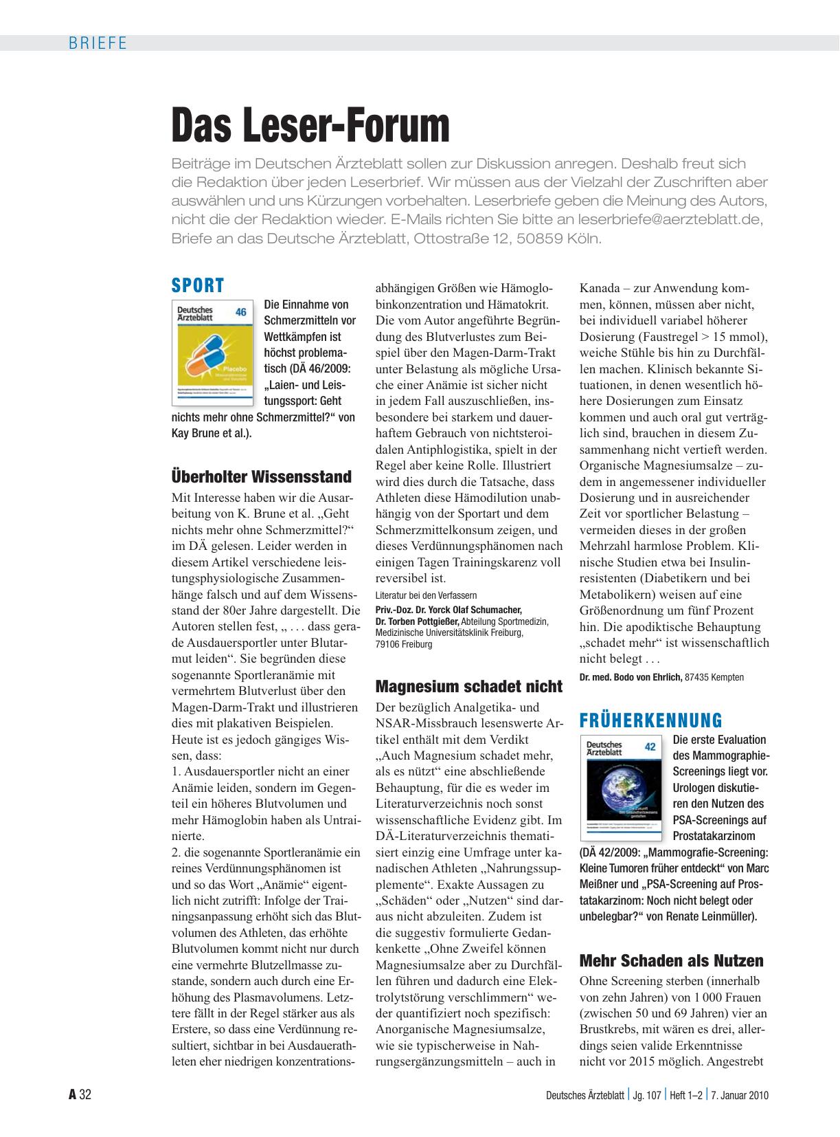 Vorschauseite 1: Sport: Überholter Wissensstand