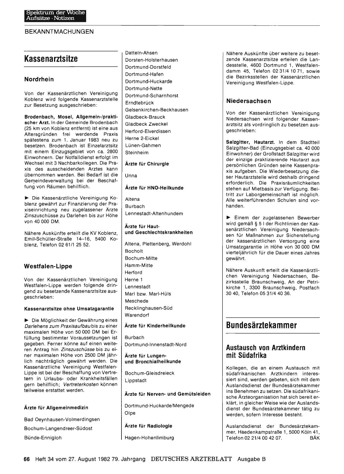 Vorschauseite 1: Bundesärztekammer: Austausch von Arztkindern mit Südafrika