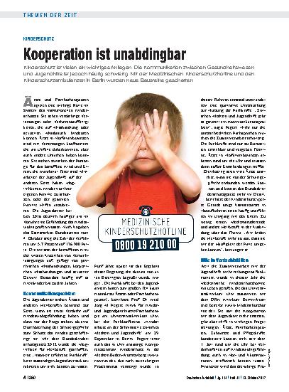 Vorschauseite 1: Kinderschutz: Kooperation ist unabdingbar
